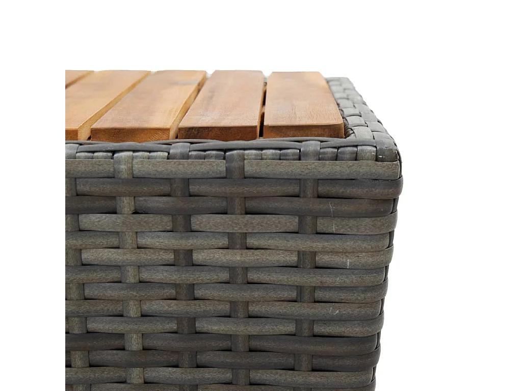 Ensemble de bistro 3 pcs Résine tressée et bois d'acacia Gris 2