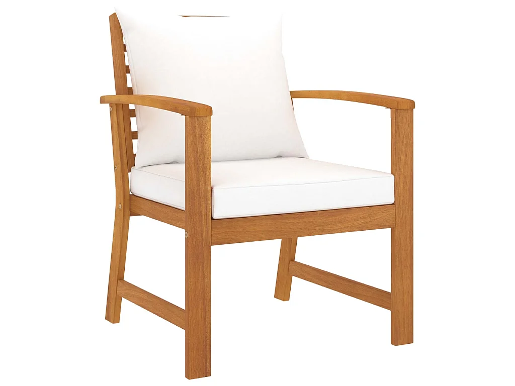 Salon de jardin 5 pcs avec coussin Bois d'acacia solide 5