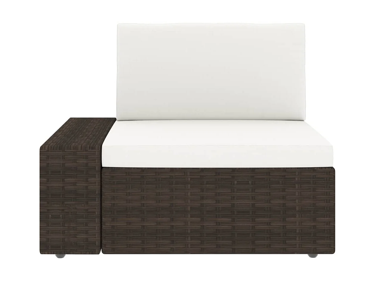 Salon de jardin 5 pcs Résine tressée Marron 2