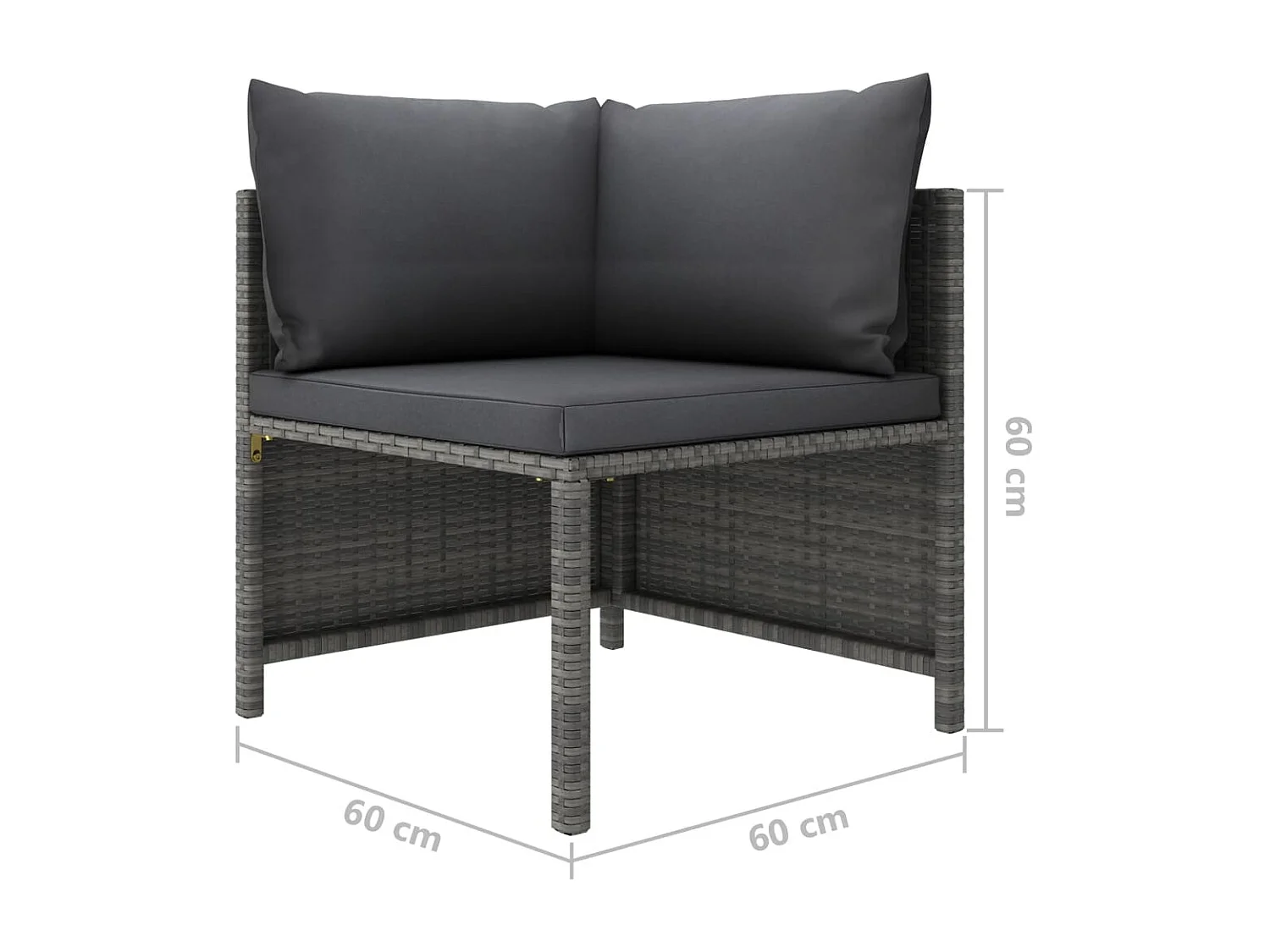 Salon de jardin 5 pcs avec coussins Résine tressée Gris 2