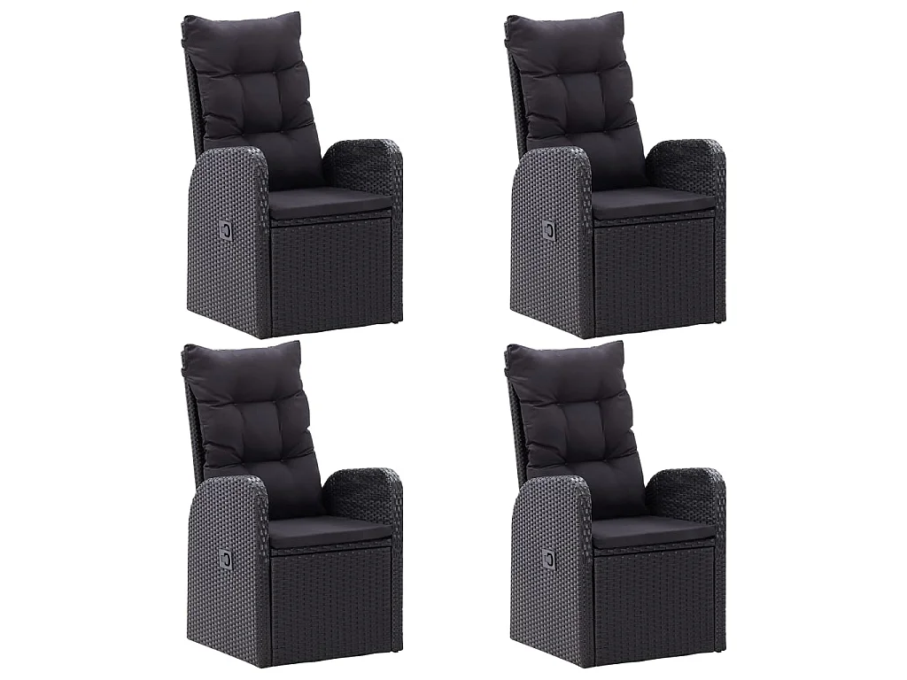 Ensemble de salle à manger de jardin 5 pcs Noir 61