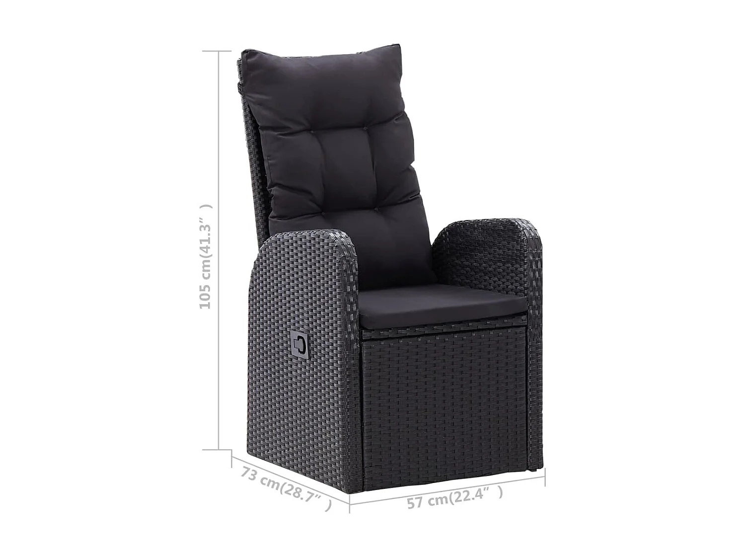 Ensemble de salle à manger de jardin 5 pcs Noir 61