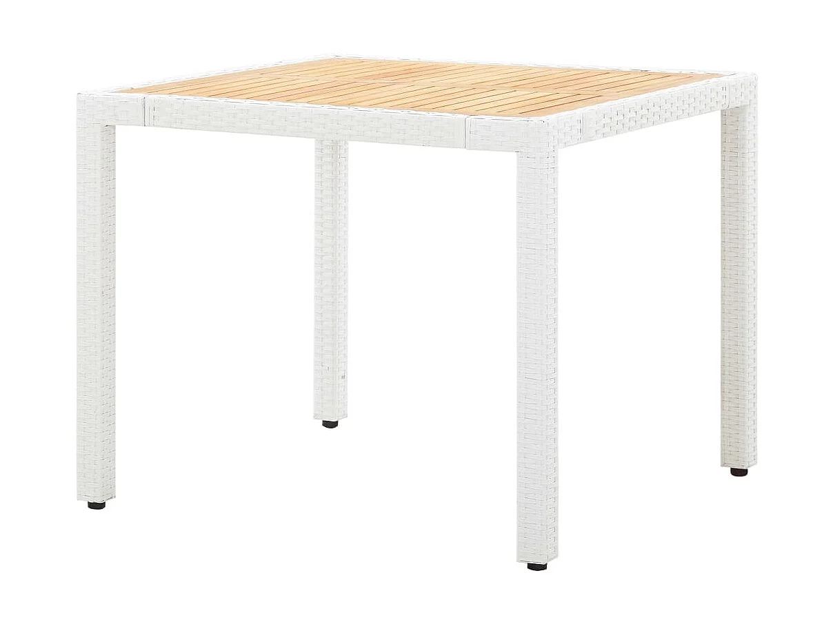 Salon de jardin 5 pcs Résine tressée Blanc 2