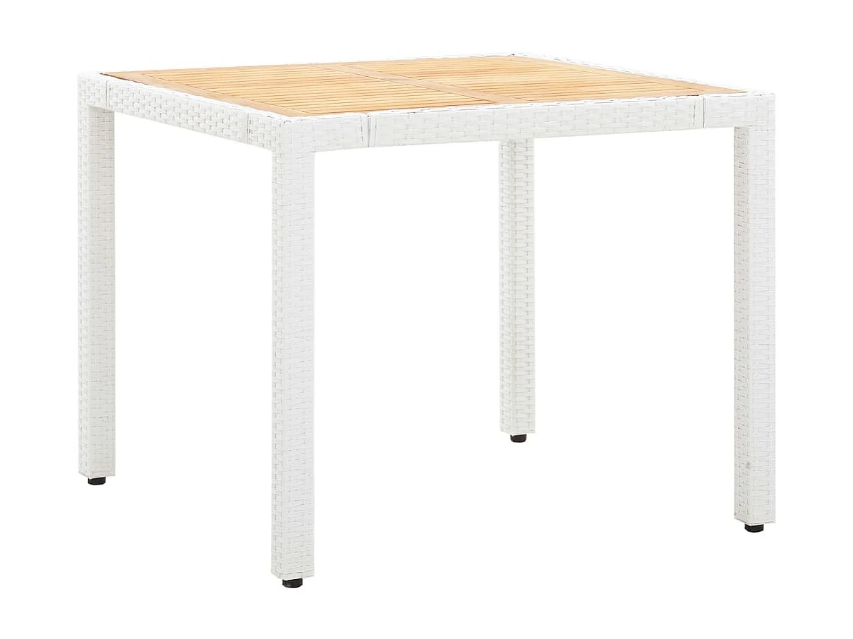 Salon de jardin 5 pcs Résine tressée Blanc 2