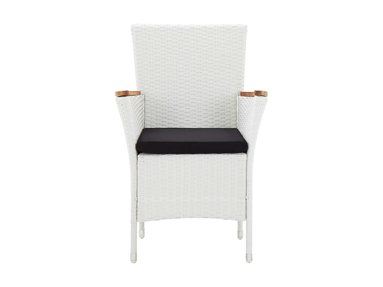 Salon de jardin 5 pcs Résine tressée Blanc 2