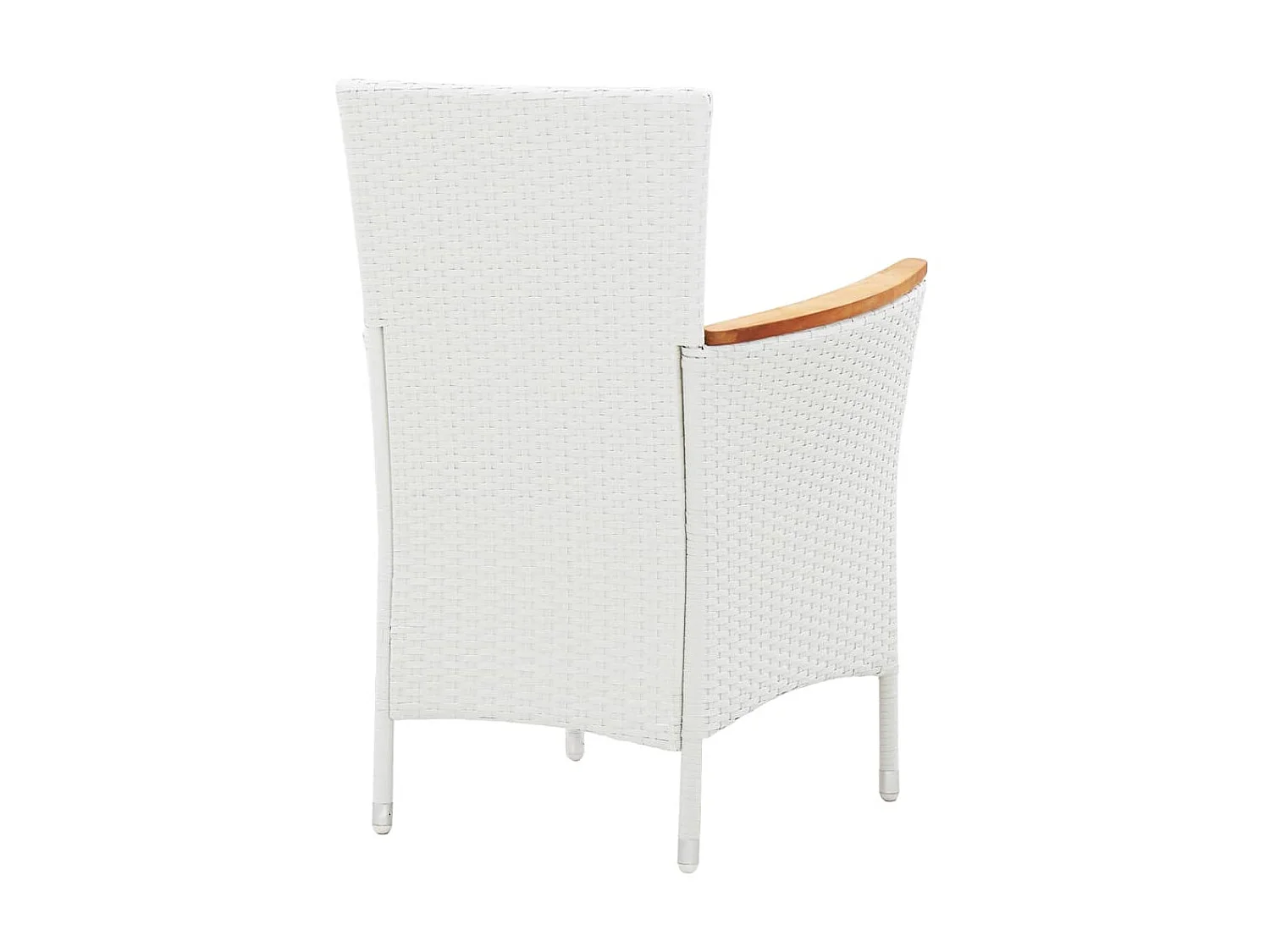 Salon de jardin 5 pcs Résine tressée Blanc 2