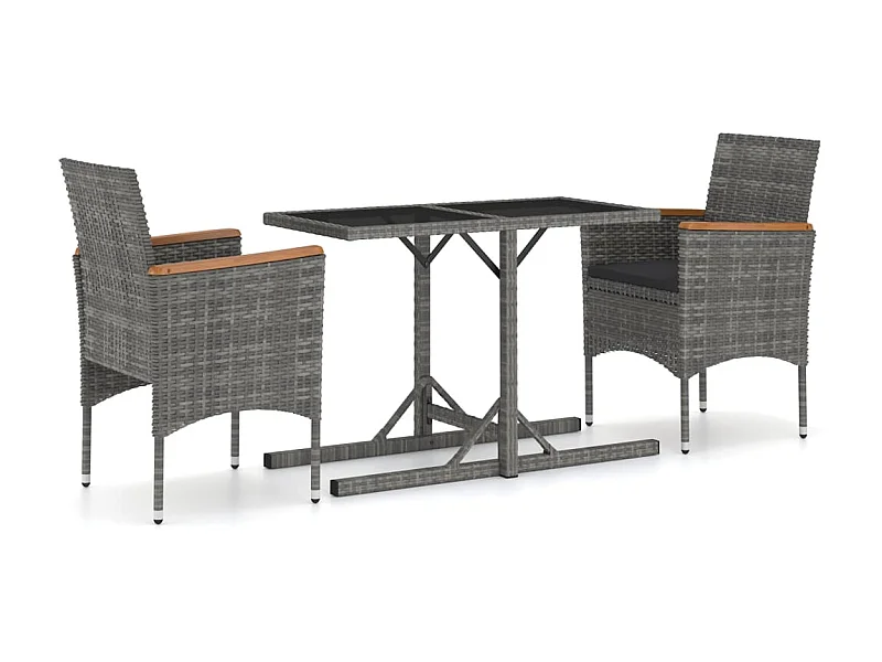 Ensemble de salle à manger de jardin 3 pcs Gris 28