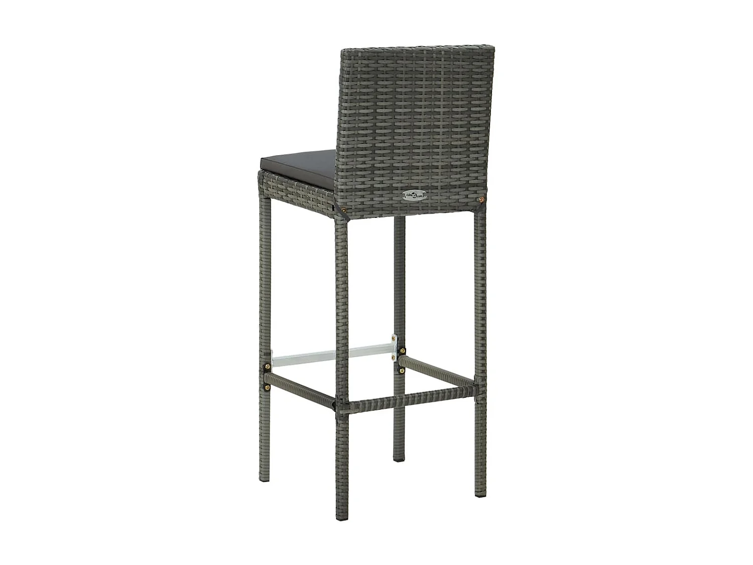 Ensemble de bar de jardin 7 pcs et coussins Résine tressée Gris 4