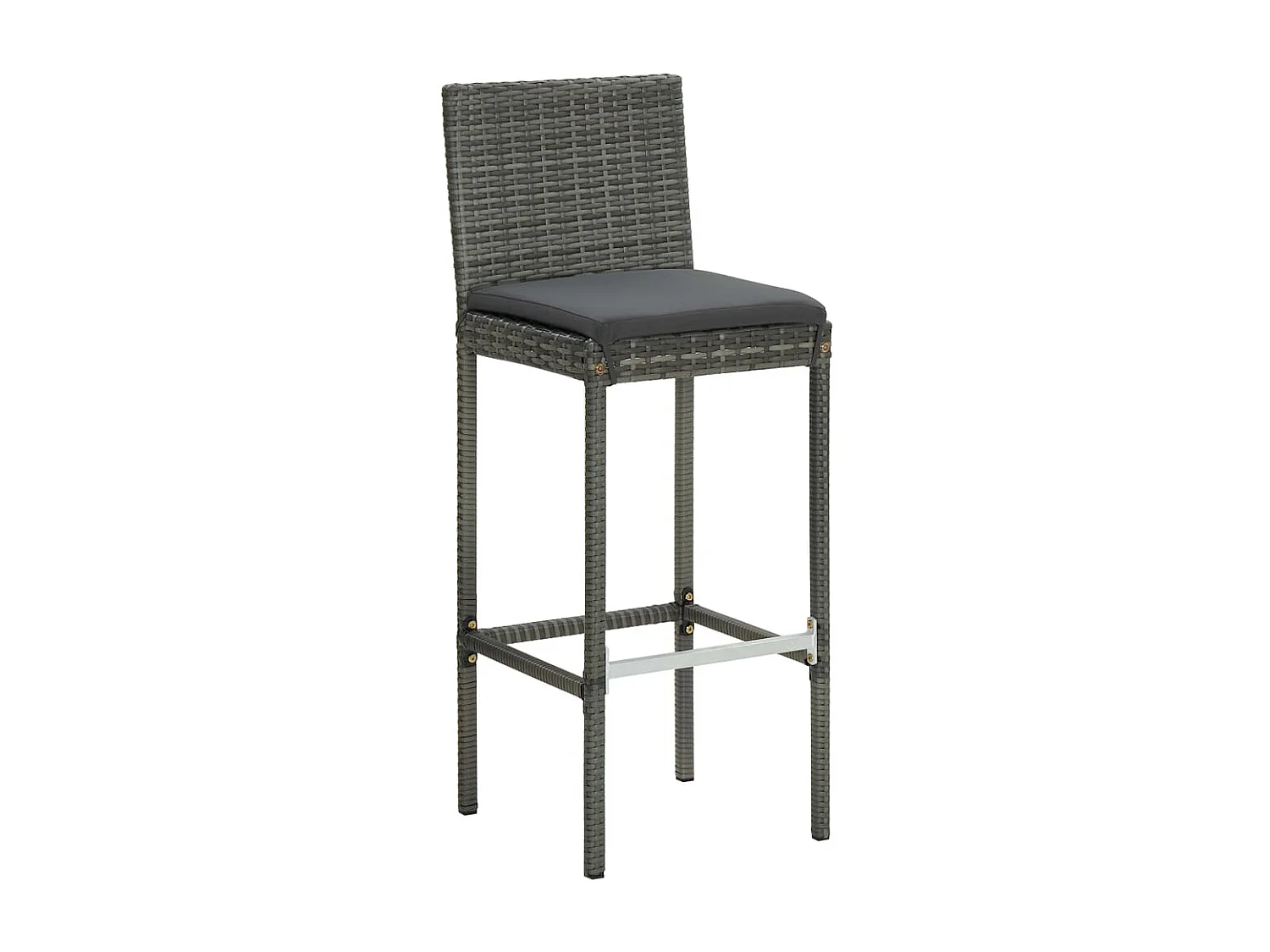 Ensemble de bar de jardin 7 pcs et coussins Résine tressée Gris 4