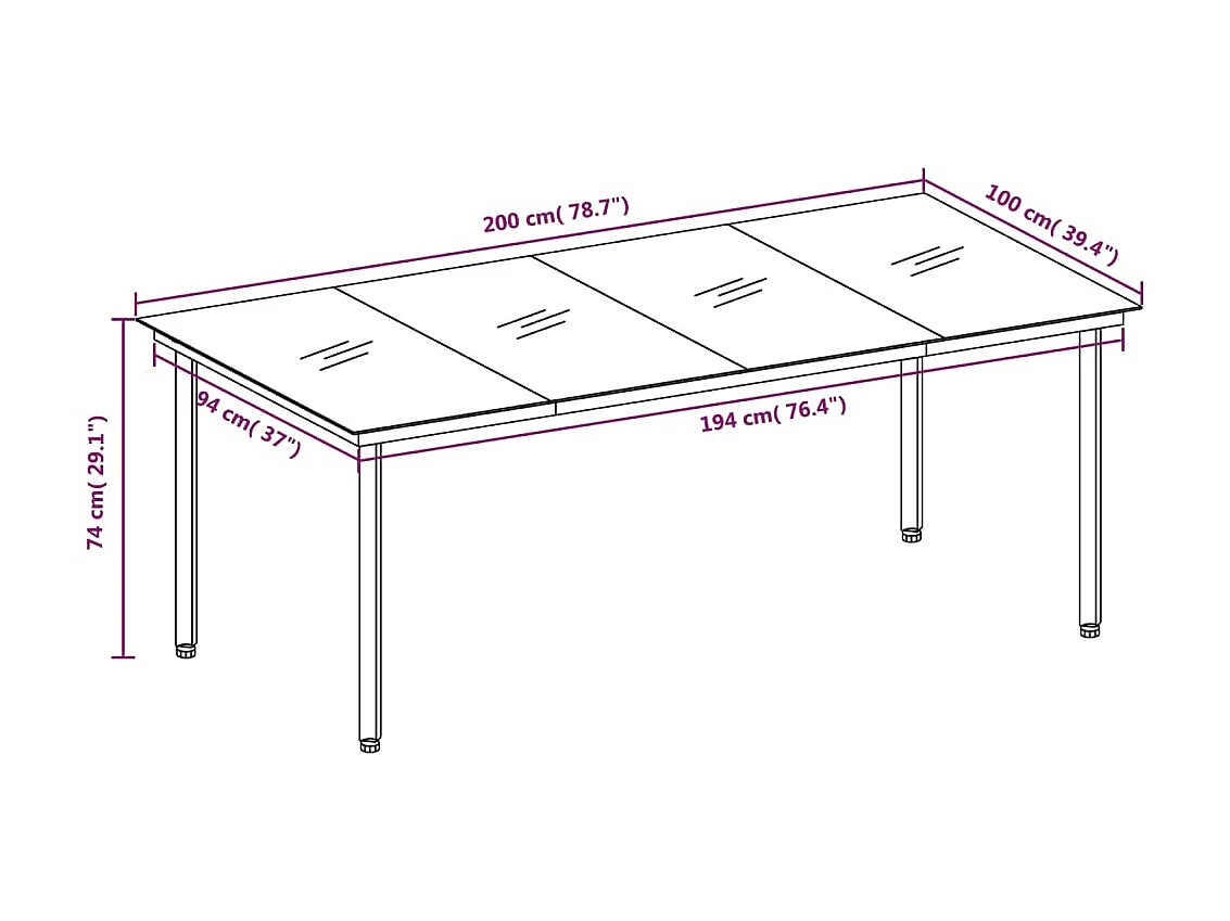 Ensemble de salle à manger de jardin avec coussins 7 pcs Noir