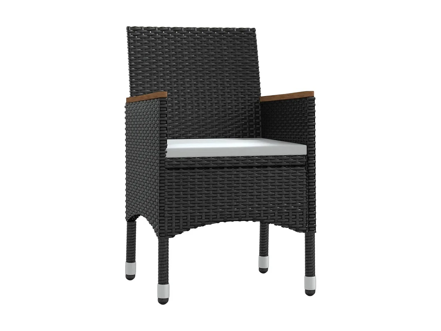 Ensemble de salle à manger de jardin avec coussins 7 pcs Noir