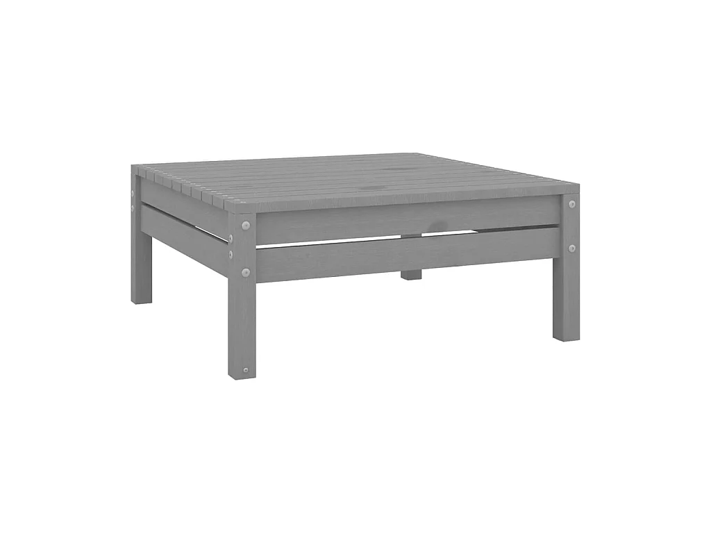 Repose-pied de jardin Gris Bois de pin solide