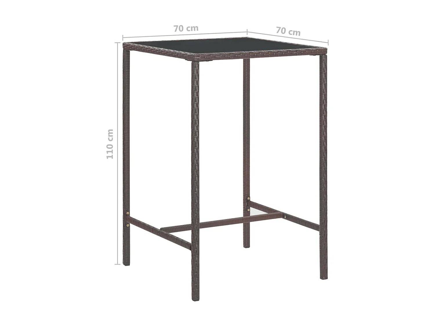 Ensemble bar de jardin 5 pcs et coussins Résine tressée Marron 4