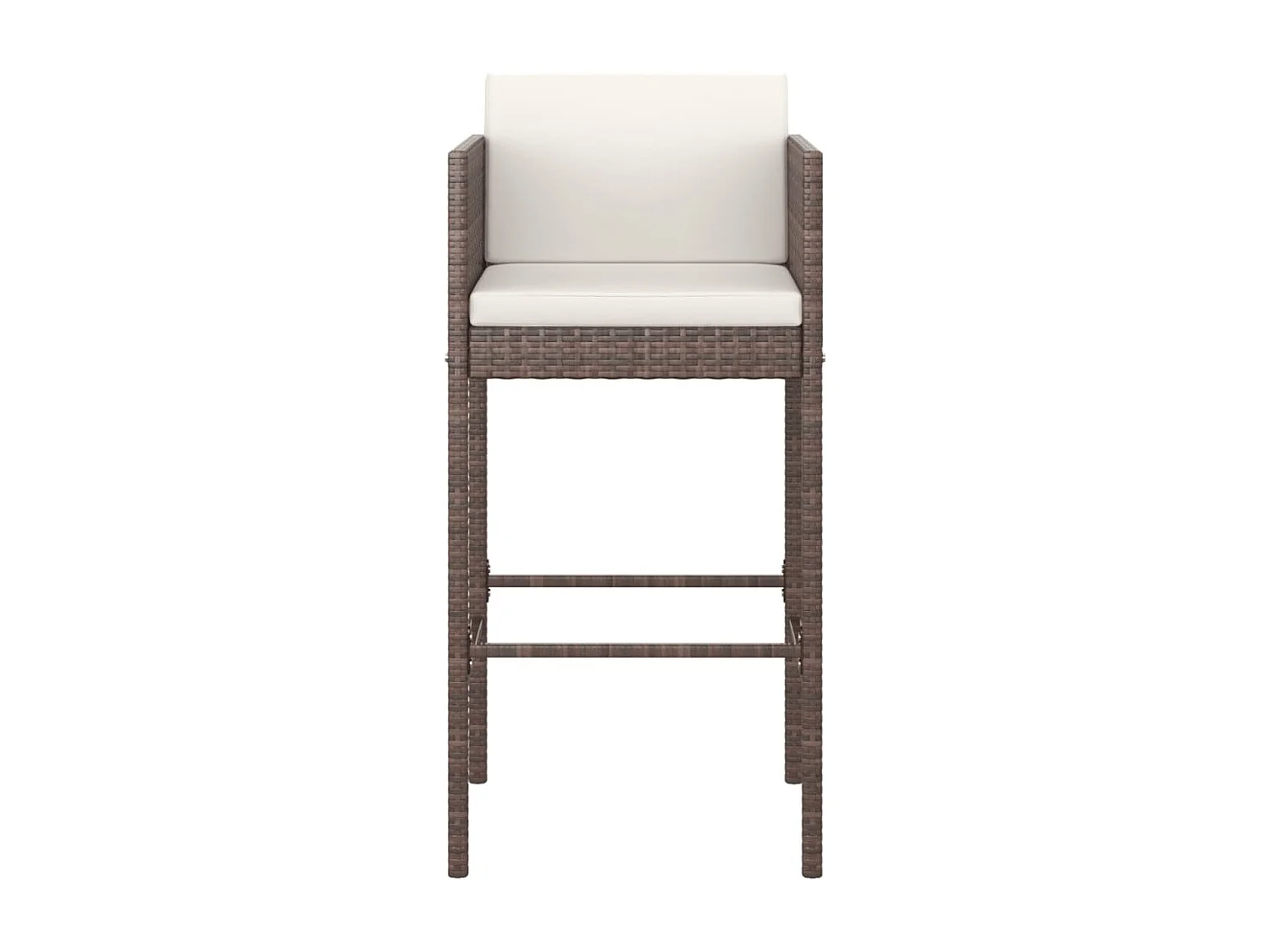 Ensemble bar de jardin 5 pcs et coussins Résine tressée Marron 4