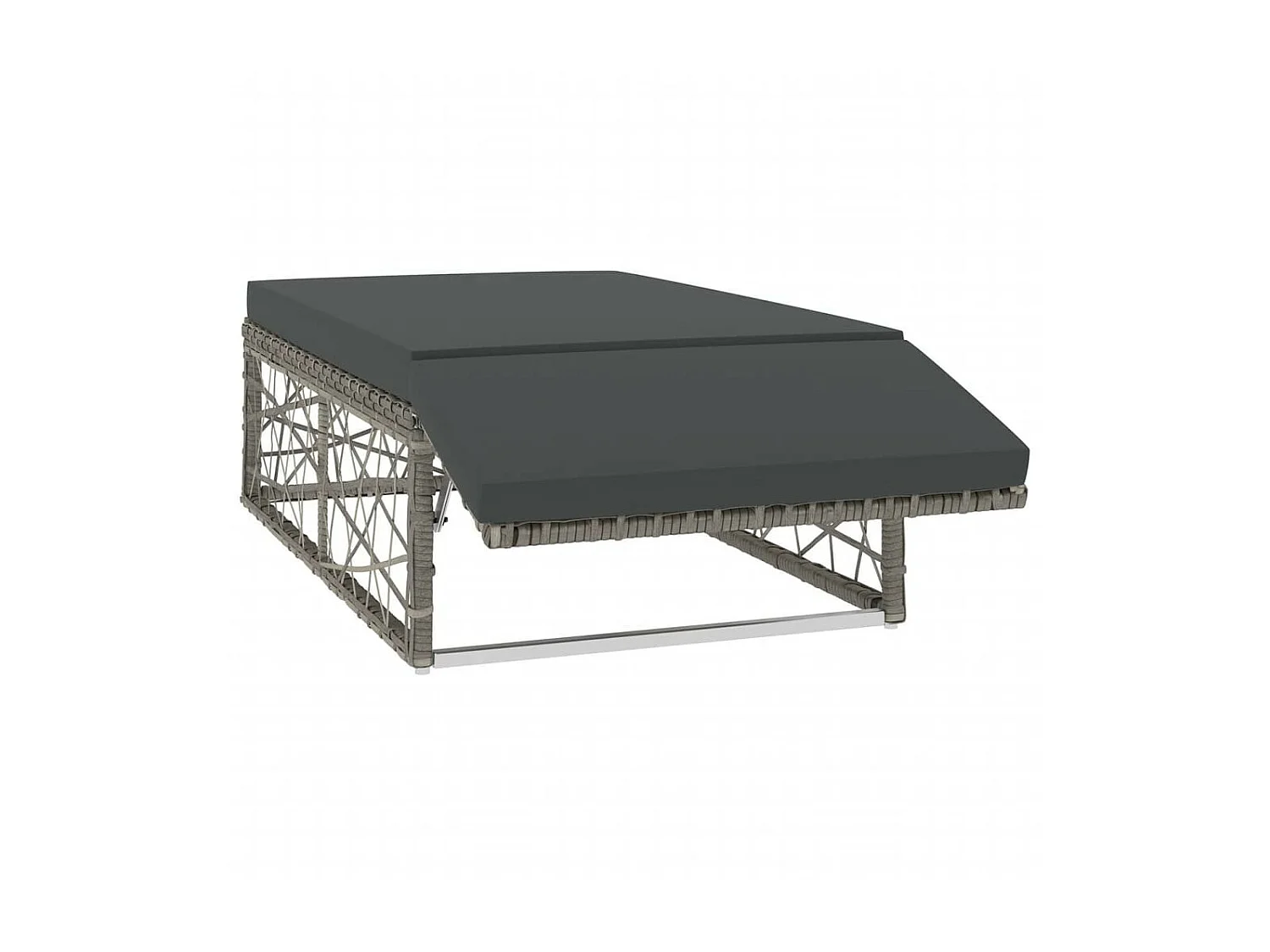 Salon de jardin 2 pcs avec coussins Résine tressée Gris 4