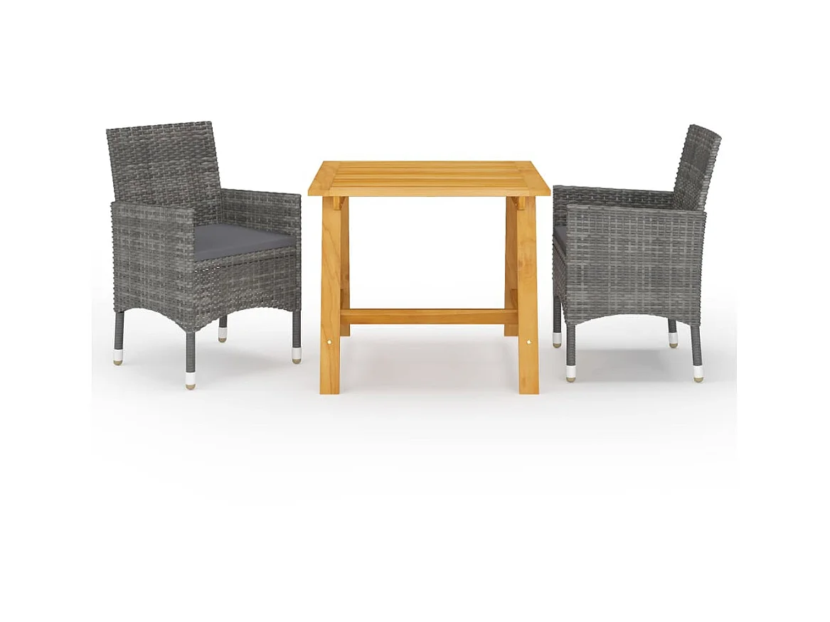 Ensemble de salle à manger de jardin 3 pcs Gris 23