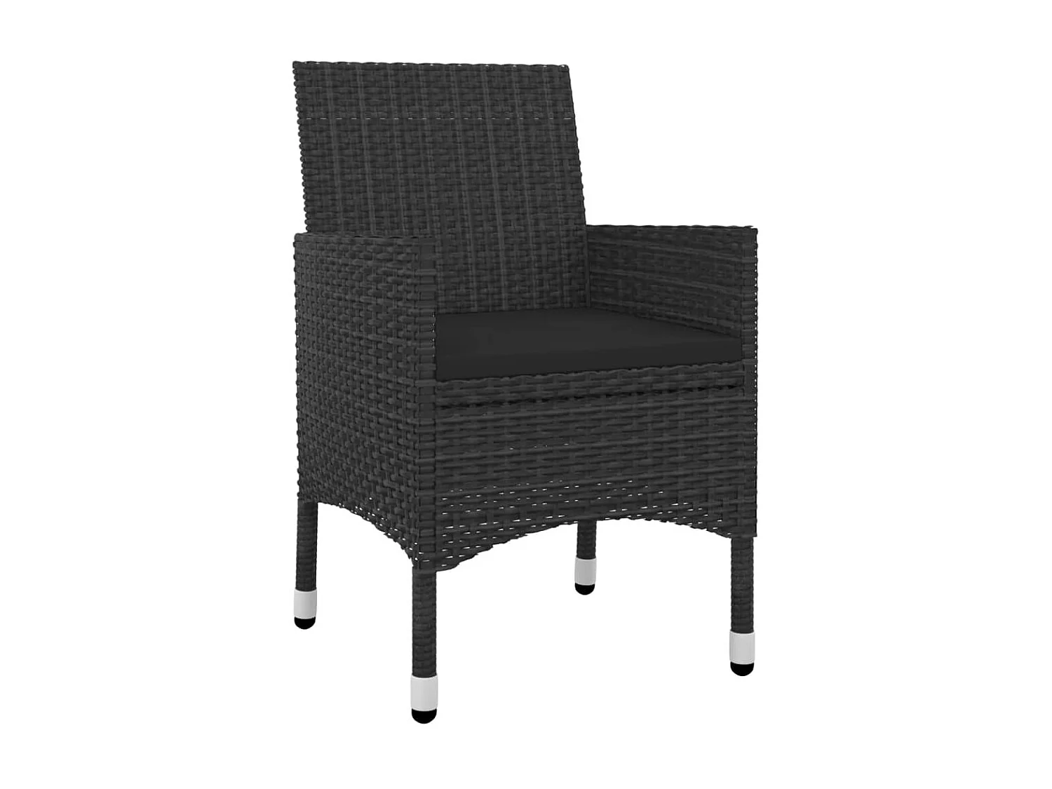 Mobilier à dîner de jardin coussins 3 pcs Résine tressée Verre 3