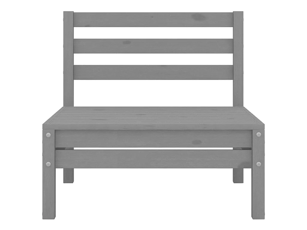 Salon de jardin 4 pcs Bois de pin massif Gris 4