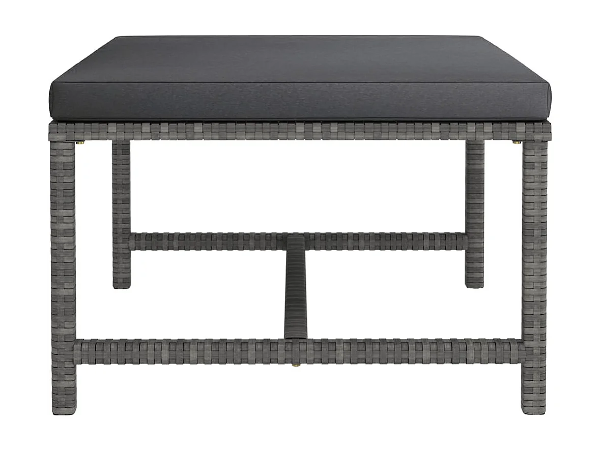 Salon de jardin 12 pcs avec coussins Résine tressée Gris