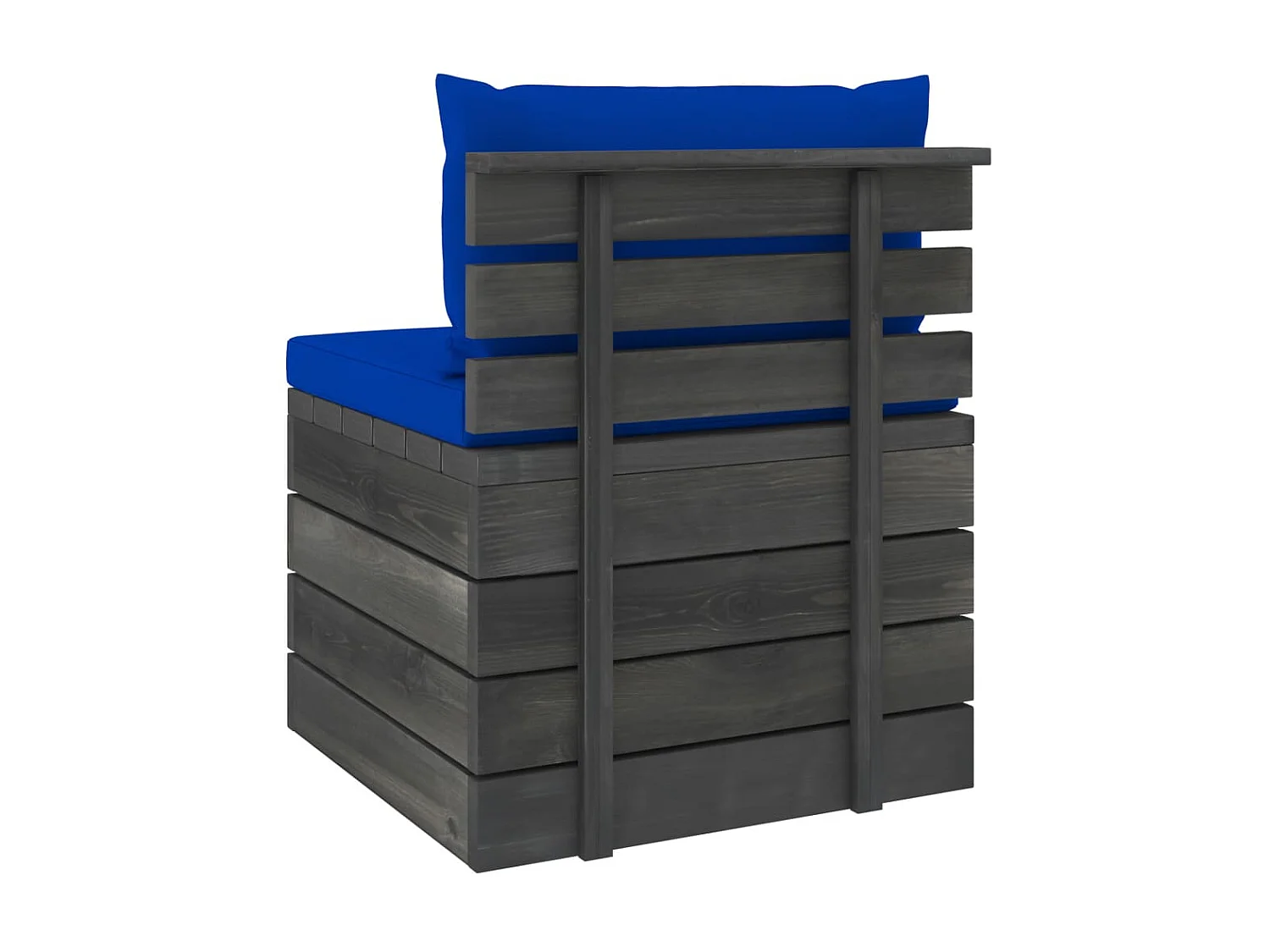 Salon palette de jardin 2 pcs avec coussins Bois de pin massif 4