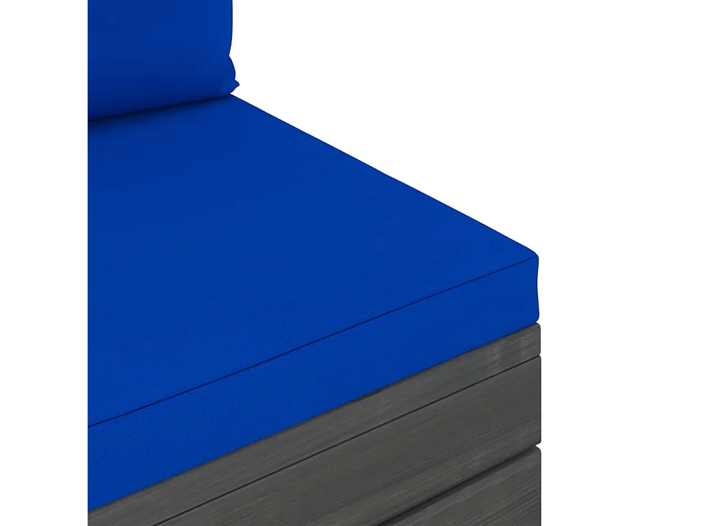 Salon palette de jardin 2 pcs avec coussins Bois de pin massif 4