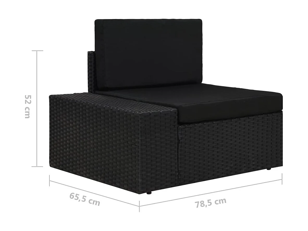 Salon de jardin 5 pcs Résine tressée Noir