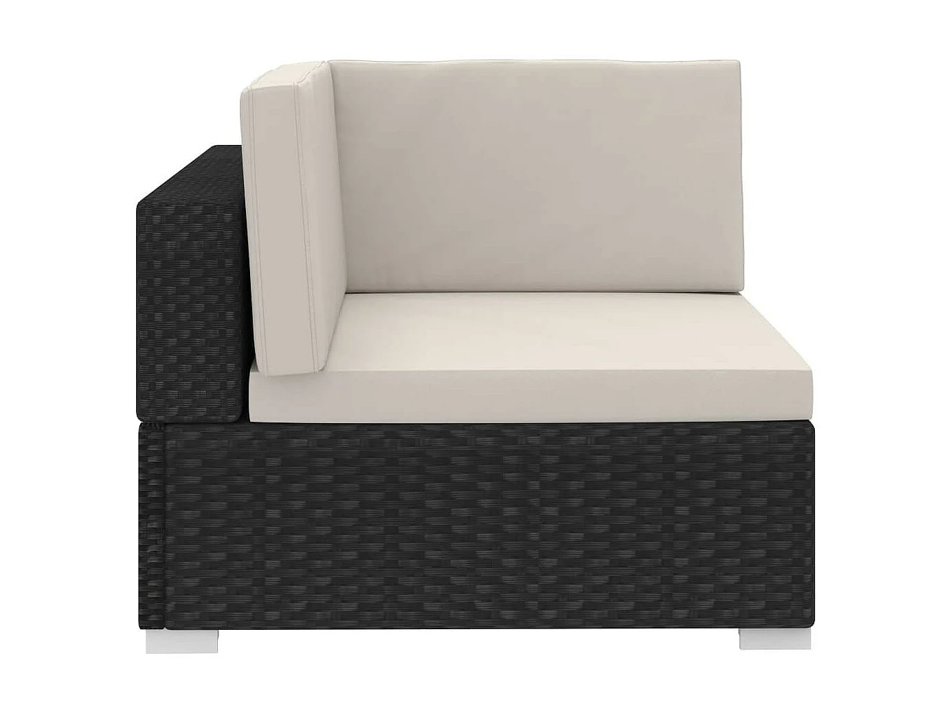 Canapés de jardin 4 pcs avec coussins Résine tressée Noir