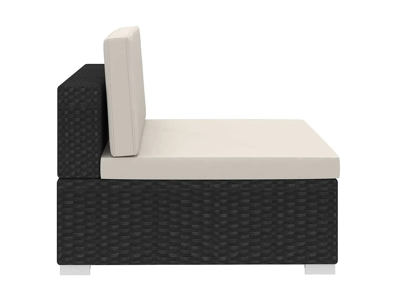 Canapés de jardin 4 pcs avec coussins Résine tressée Noir