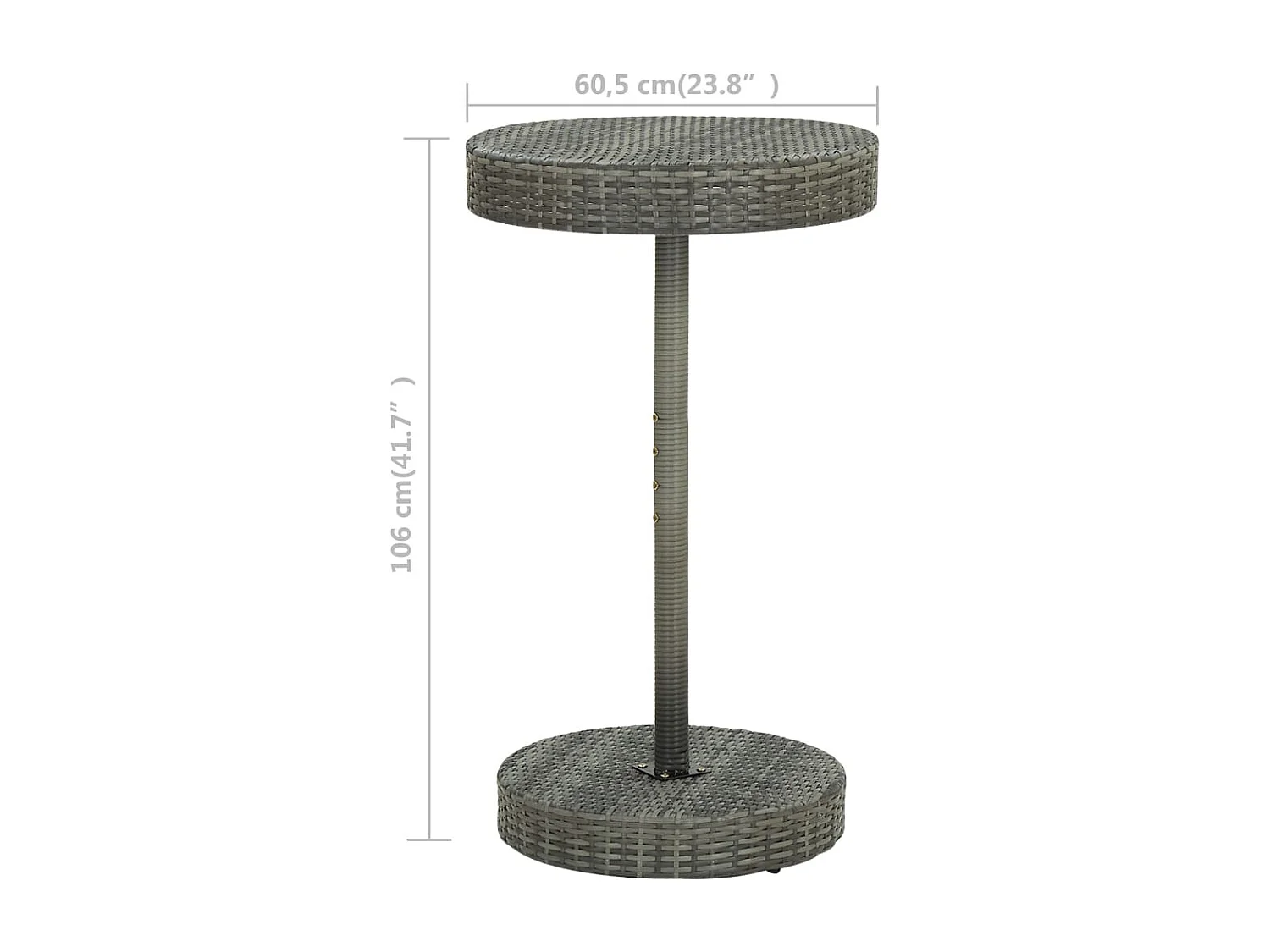 Ensemble de bar de jardin 3 pcs et coussins Résine tressée Gris 13