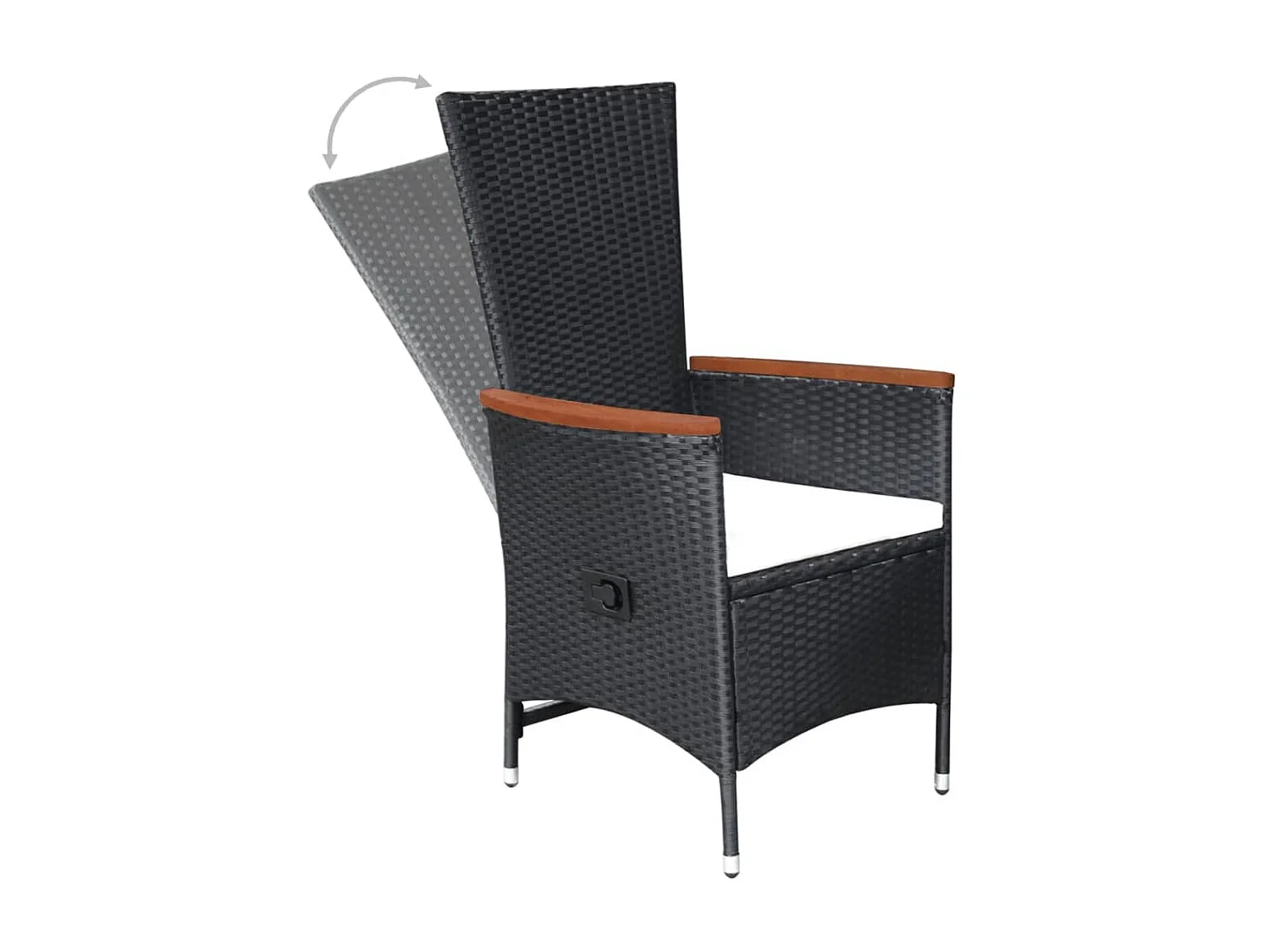 Ensemble de salle à manger de jardin 3 pcs Noir 44