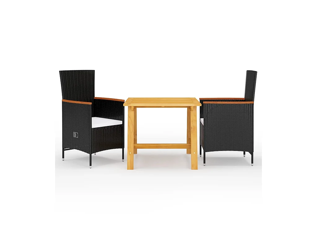 Ensemble de salle à manger de jardin 3 pcs Noir 44