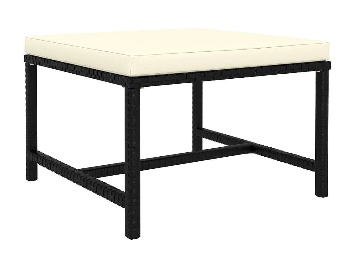 Salon de jardin 8 pcs avec coussins Résine tressée Noir 57