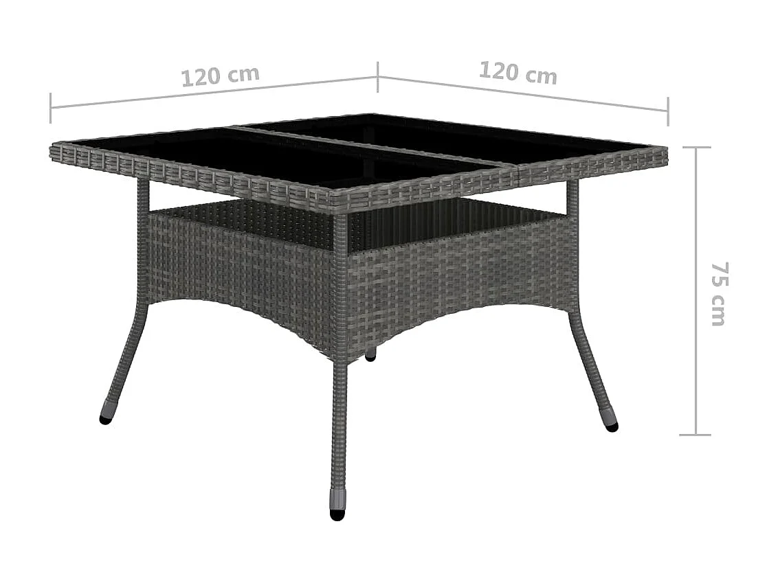 Ensemble à dîner de jardin 9 pcs Résine tressée et acacia Gris