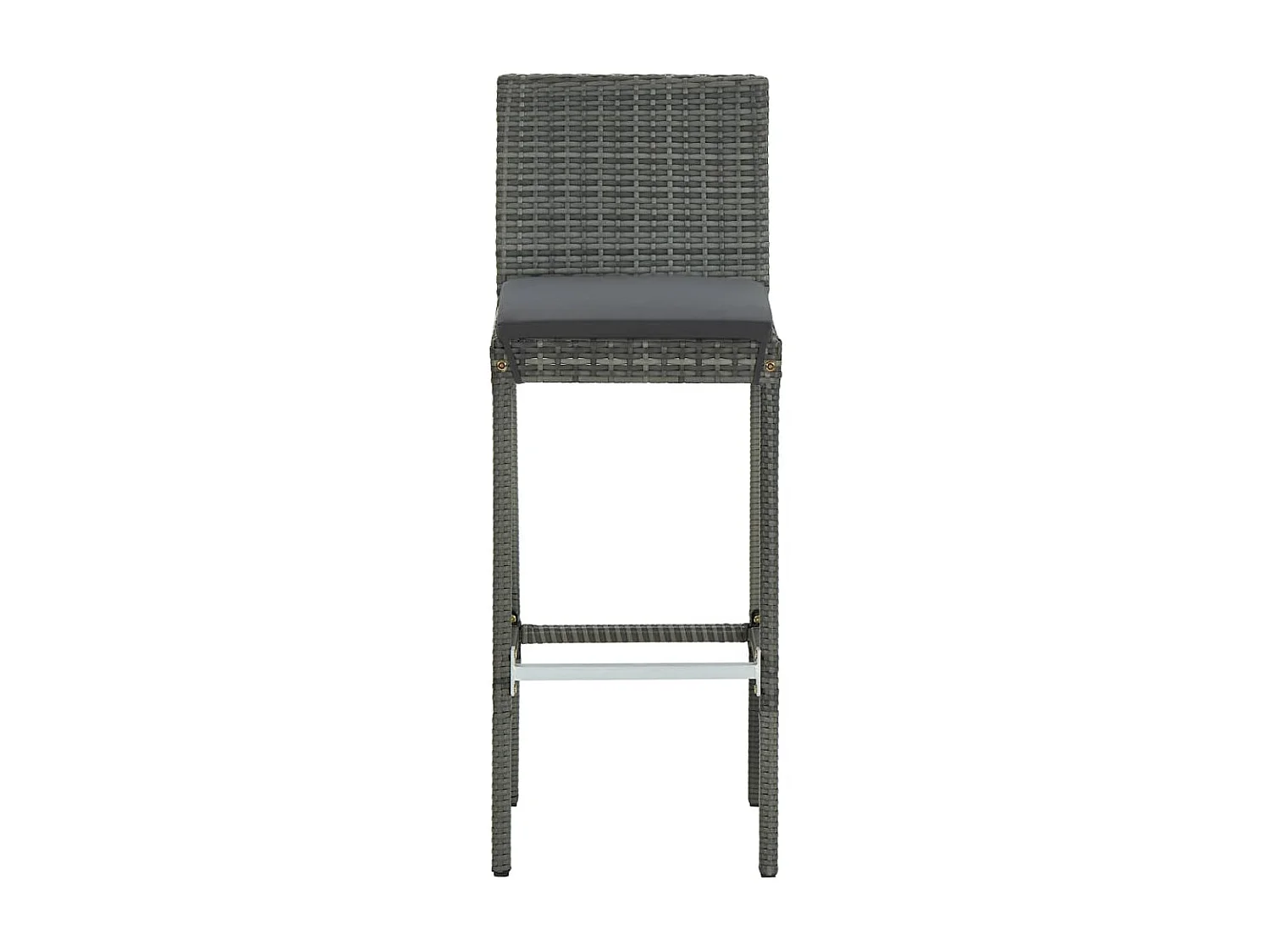 Ensemble de bar de jardin 5 pcs et coussins Résine tressée Gris 12