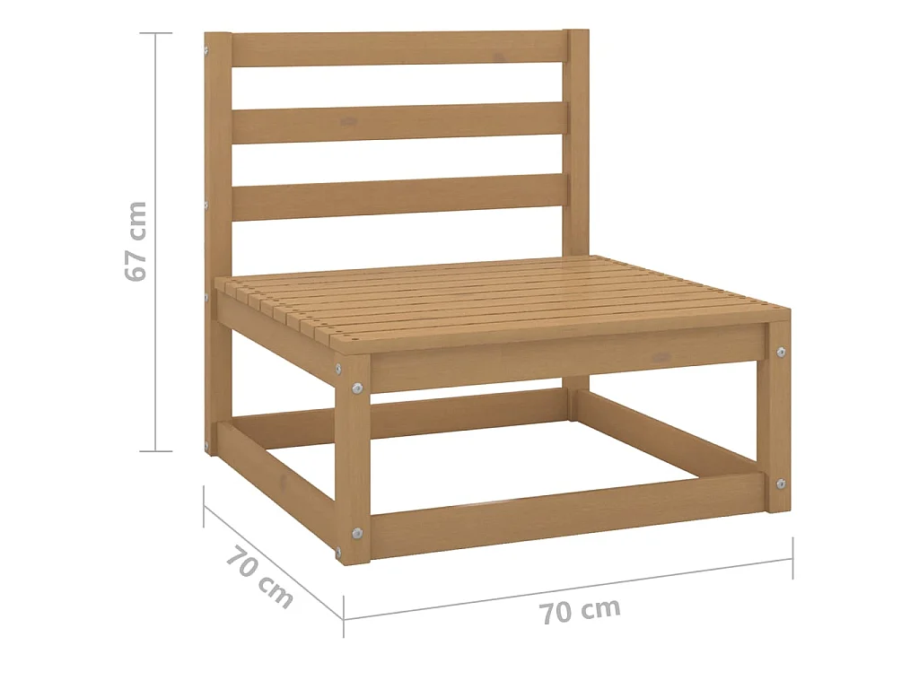 Salon de jardin 4 pcs avec coussins Bois de pin massif 17