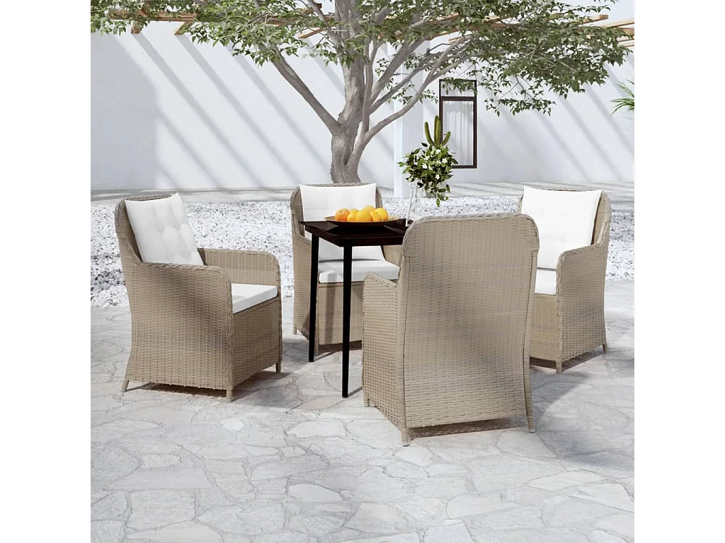 Ensemble de salle à manger de jardin 5 pcs Marron 9