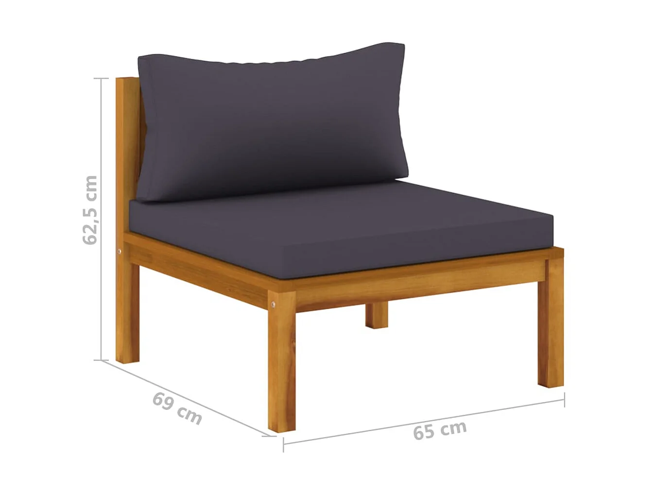 Salon de jardin 5 pcs avec coussin Bois d'acacia solide 14