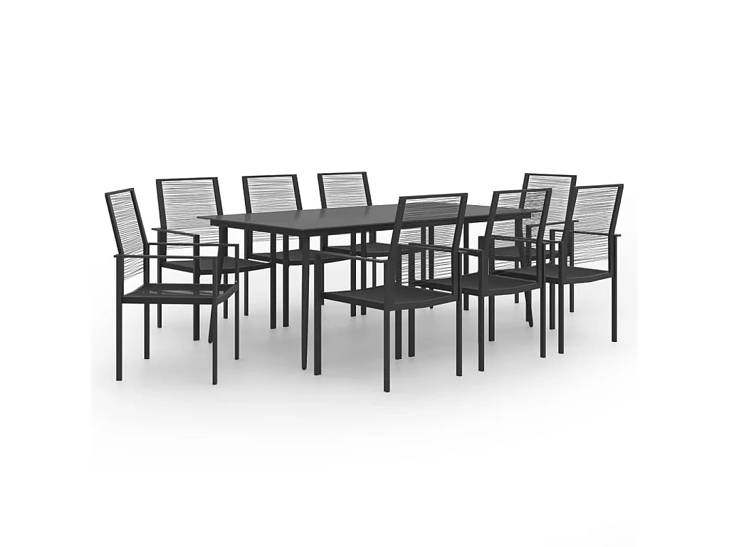 Ensemble de salle à manger de jardin 9 pcs