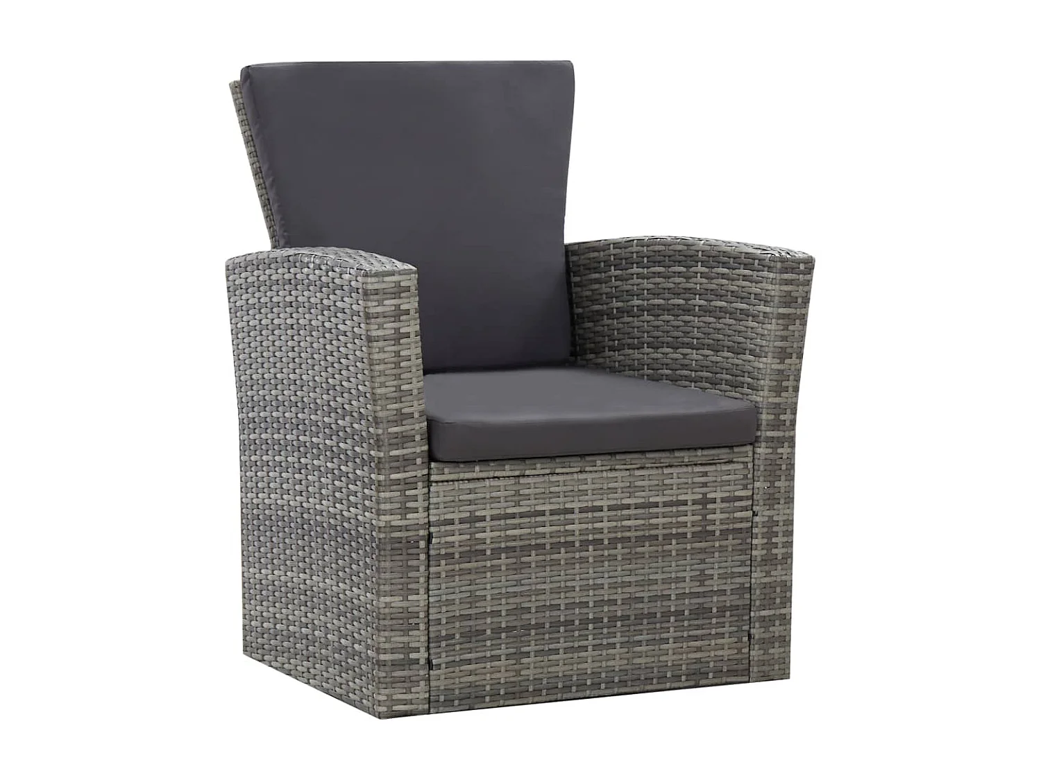 Salon de jardin 4 pcs avec coussins Résine tressée Gris 27