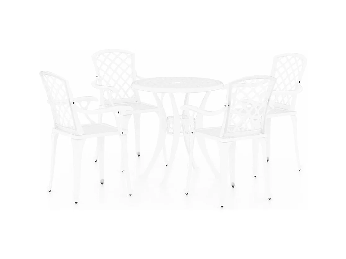 Ensemble de bistro 5 pcs Aluminium coulé Blanc 6