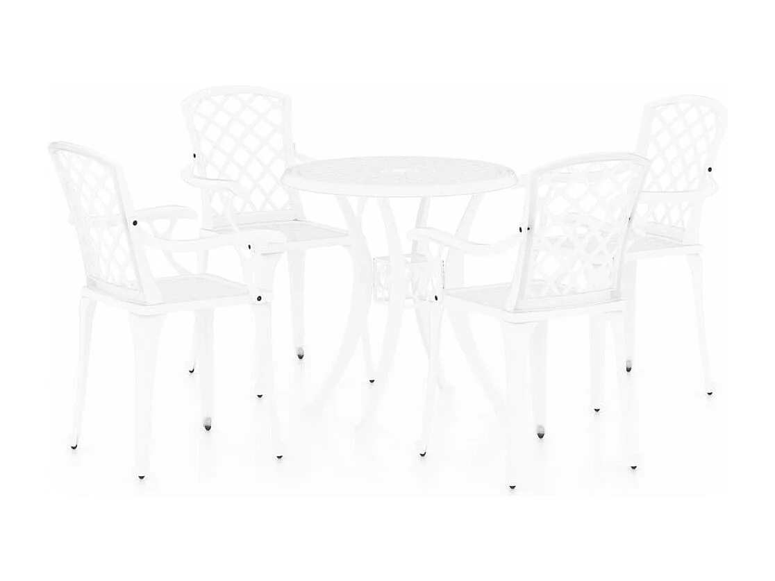 Ensemble de bistro 5 pcs Aluminium coulé Blanc 6