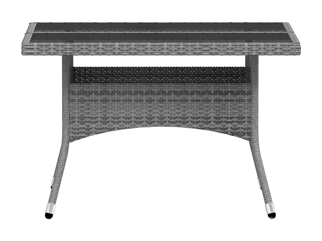 Mobilier dîner jardin 5 pcs Résine tressée et verre trempé Gris