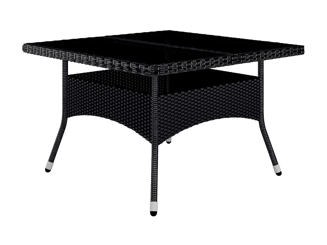 Ensemble à dîner de jardin 9 pcs Résine tressée et acacia Noir