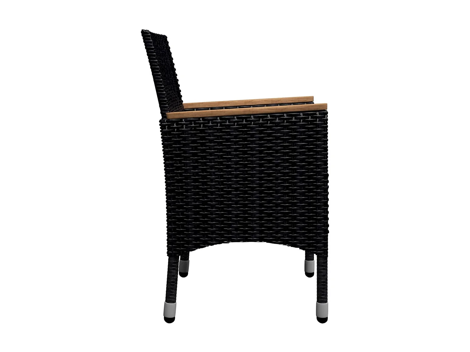 Ensemble à dîner de jardin 9 pcs Résine tressée et acacia Noir