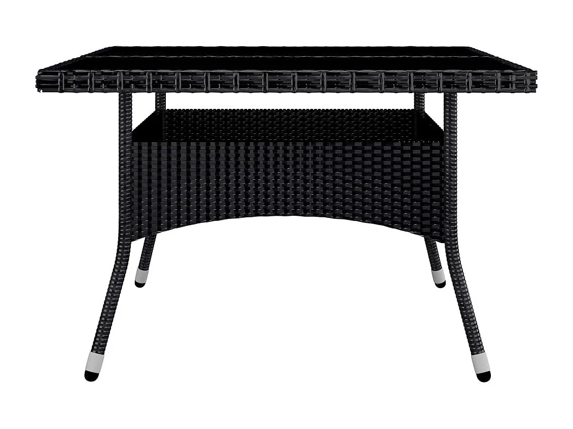 Ensemble à dîner de jardin 9 pcs Résine tressée et acacia Noir