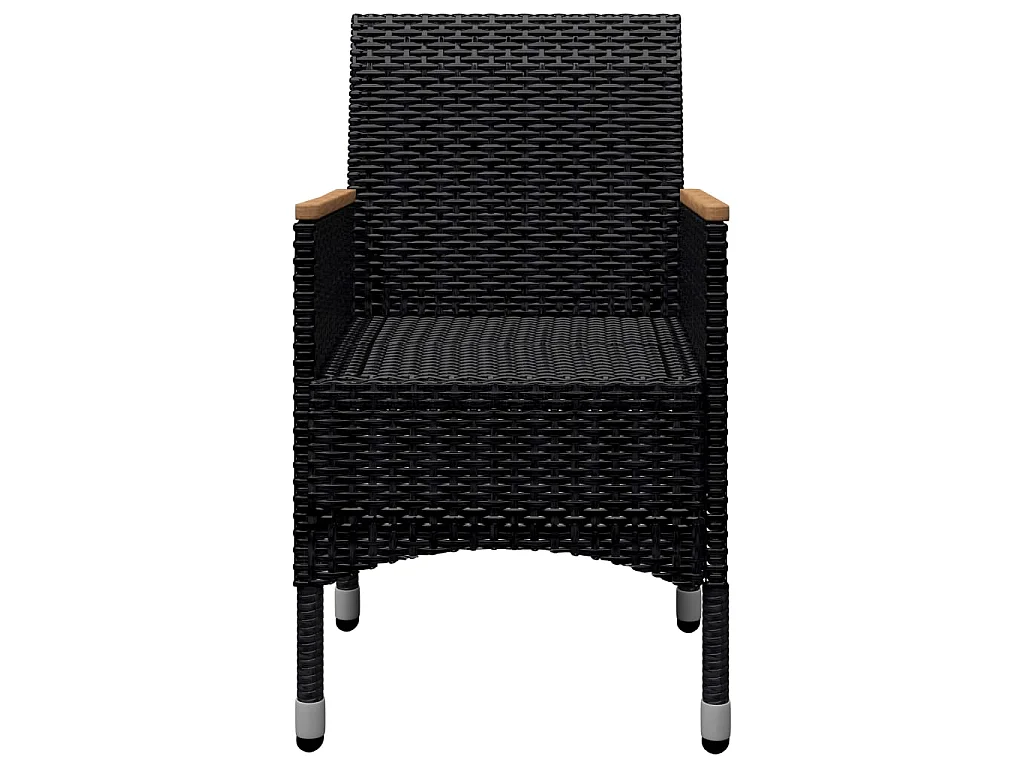 Ensemble à dîner de jardin 9 pcs Résine tressée et acacia Noir