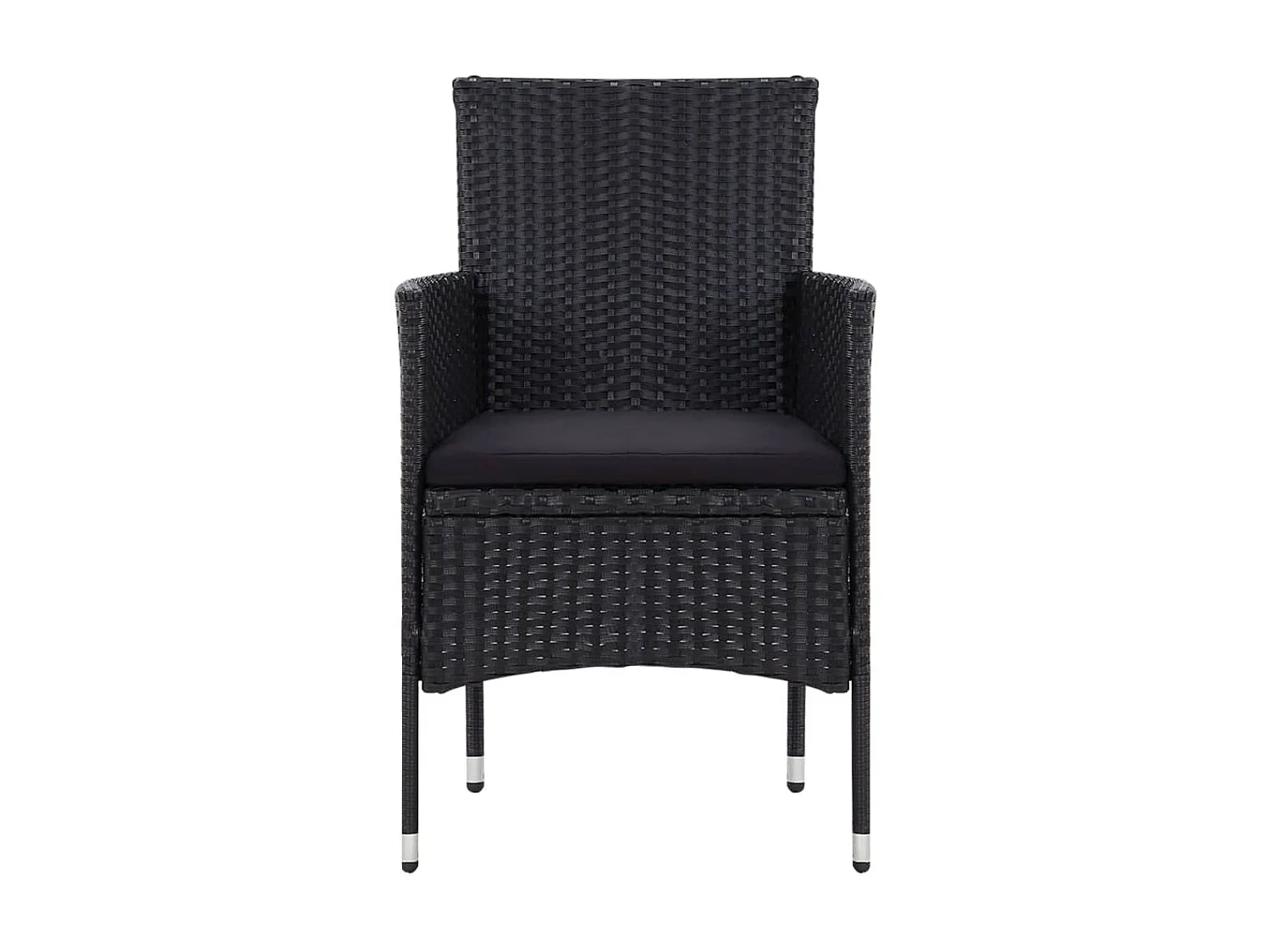 Salon de jardin 5 pcs avec coussins Résine tressée Noir 49