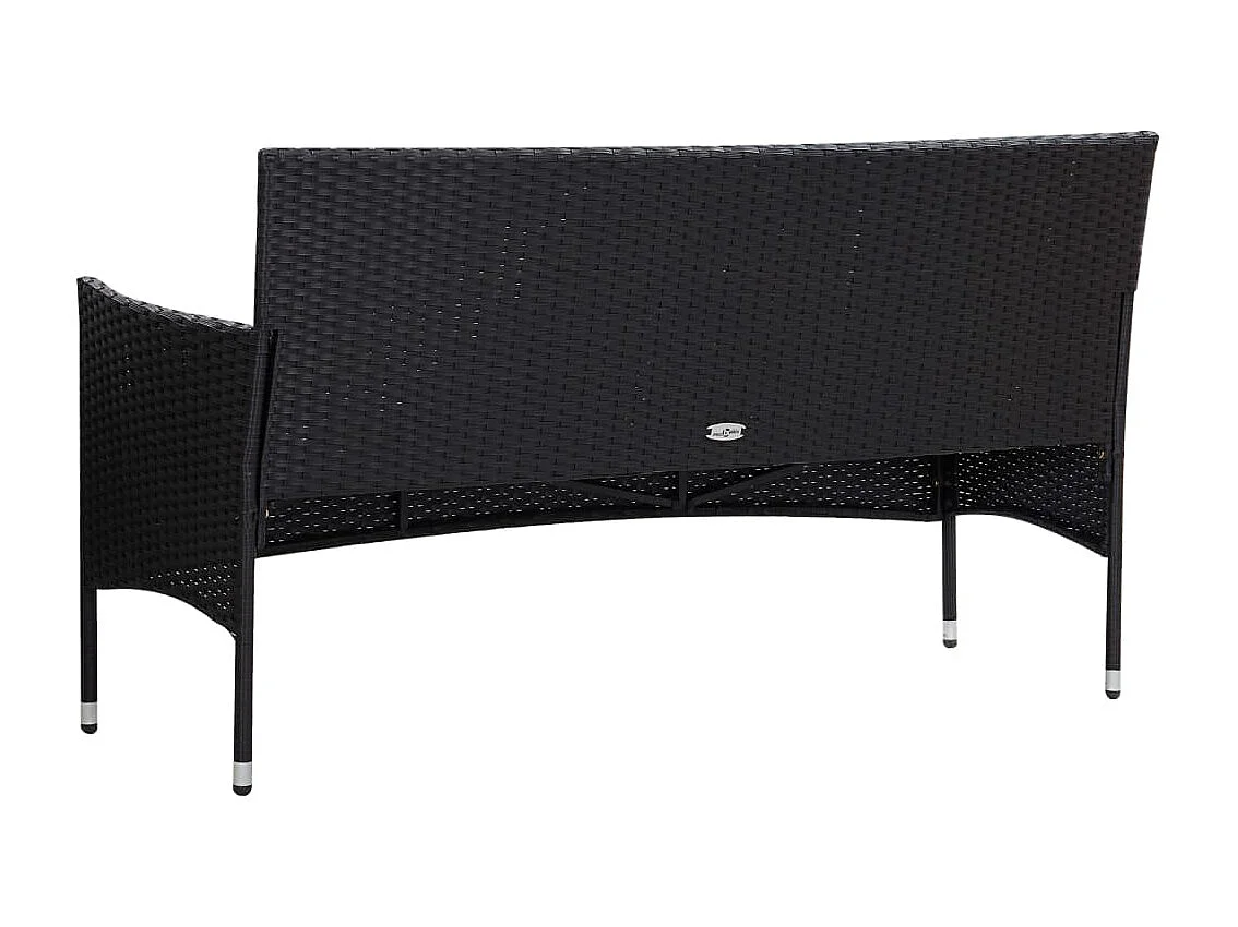 Salon de jardin 5 pcs avec coussins Résine tressée Noir 49