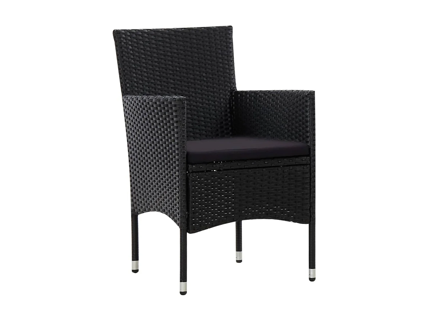 Salon de jardin 5 pcs avec coussins Résine tressée Noir 49