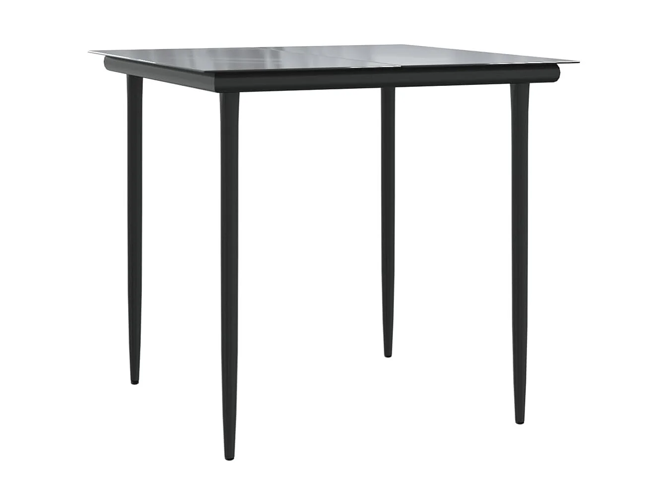 Ensemble à dîner de jardin coussins 5 pcs noir rotin et acier